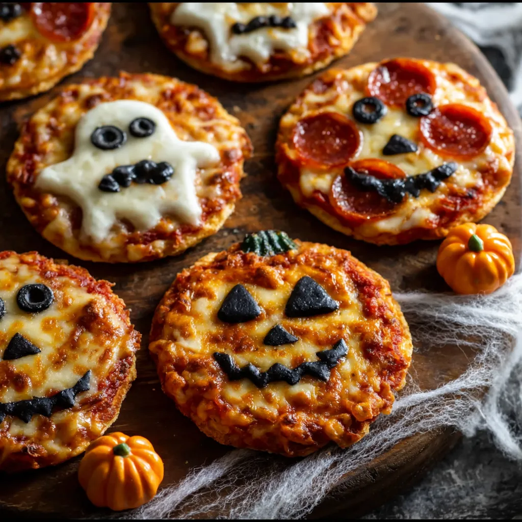 Spooky Halloween Mini Pizzas - Ghostly Delicious Individual Party Treats